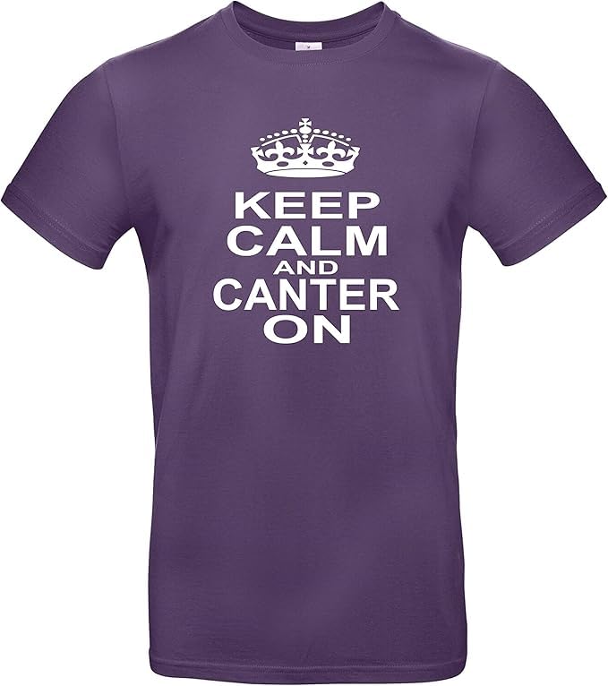 T-shirt XL Keep Calm and Canter on violet coupe confort