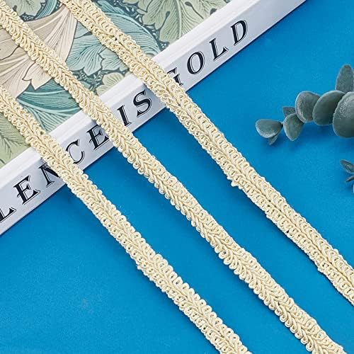 GORGECRAFT 10 Yards Gold Braid Lace Trim 3/8 Inch Wide Polyester Woven Gimp Braid Trim Centipede Decorated Lace Ribbon for Costume DIY Crafts Sewing Jewellery Making Home Decoration Golden