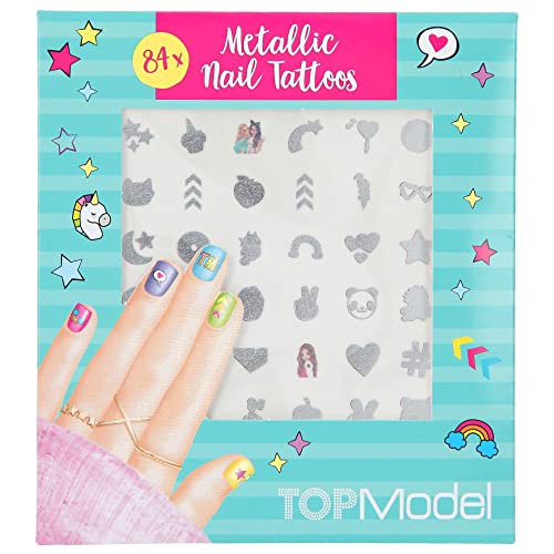 Depesche TOPModel 5297 - Tatuajes para uñas, pegatinas para uñas en diferentes diseños, 84 pegatinas