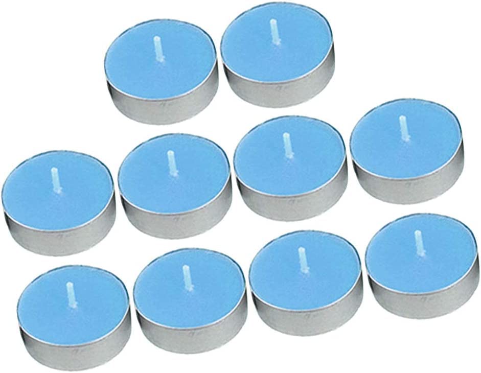 20 velas, velas de té, velas perfumadas, larga duración de 2 horas de combustión, para el hogar (azul)
