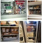 16Lx12W inch Wider Freezer Storage Organizer Baskets Container, Deep Metal Wire Chest Upright Refrigerator Divider Bins with Built-in Handles for Cabinet, Pantry, Closet, Kitchen(4)
