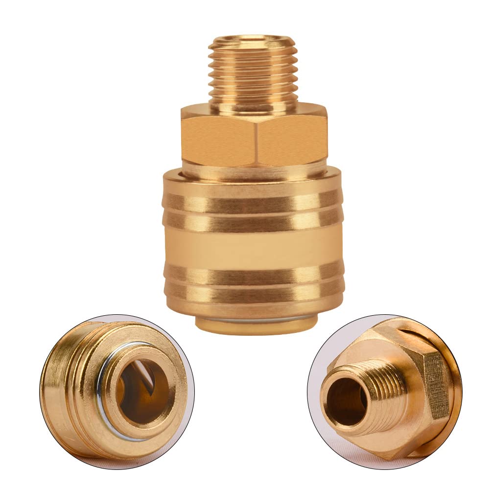 2pc raccordo aria compressa spina interna 1/4 "filetto esterno ottone maschio 1/4 pollici spina spina giunto connettore tubo presa connettore filettato
