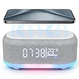 Ya en manzanajugosa.com: GBKDQQ Radio despertador digital con estación de carga inalámbrica, cargador rápido inalámbrico de 15 W, despertador Bluetooth, luz nocturna de 9 colores con cargador USB, despertador inteligente para