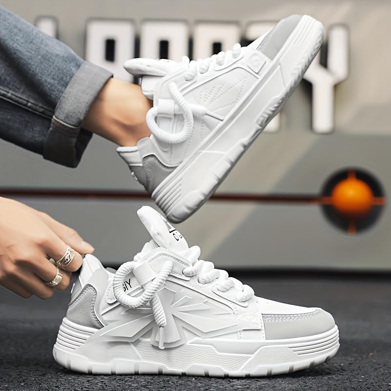 Men's Large-Sized Thick-Soled Fashionable Sports Shoes. Anti-Slip Rubber Sole. Breathable and Comfortable. Suitable for Outdoor and Daily Activities.3