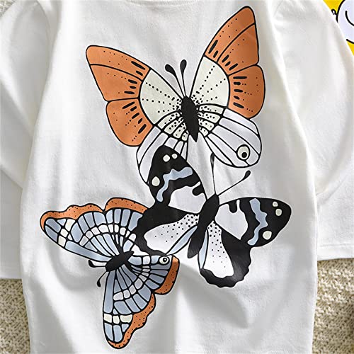 6god Camiseta infantil infantil com estampa de borboleta em 3D e manga comprida macia para meninas,