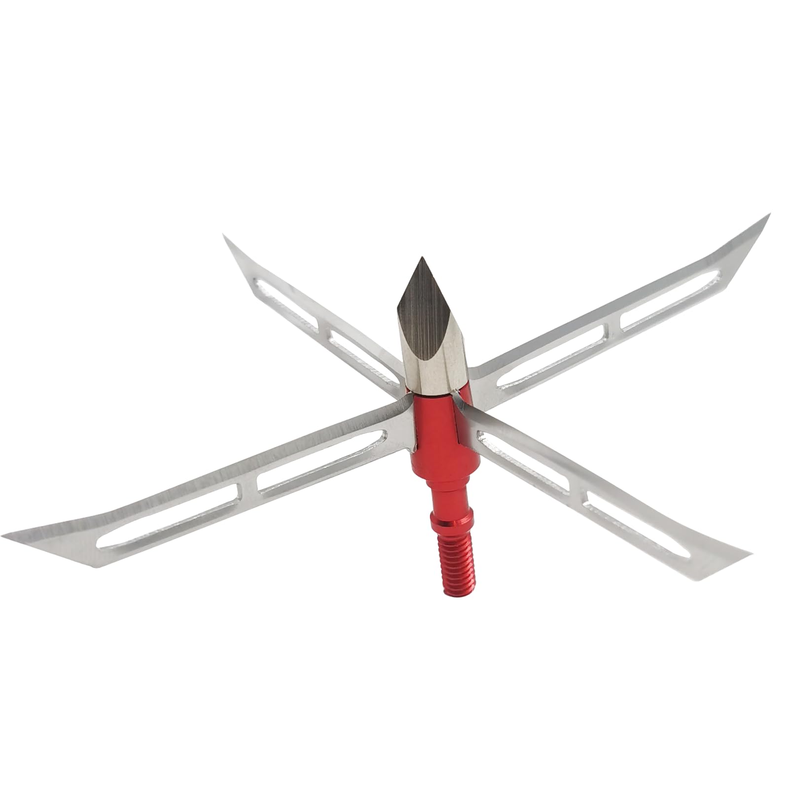 NIUXINIU Turkey Hunting Broadheads 4 Fixed Blade Archery Broadheads Stainless Steel Bow and Arrow Hunting Arrow Heads (Red)
