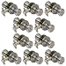 10 Pack of Pro-Grade Classic Privacy Bed Bathroom Door Knobs Handles, Satin Nickel