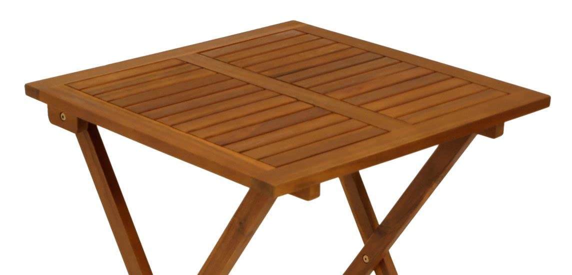 DEGAMO Bistrotisch Klapptisch Lima aus Akazien Holz quadratisch 60x60cm, geölte Oberfläche, klappbar