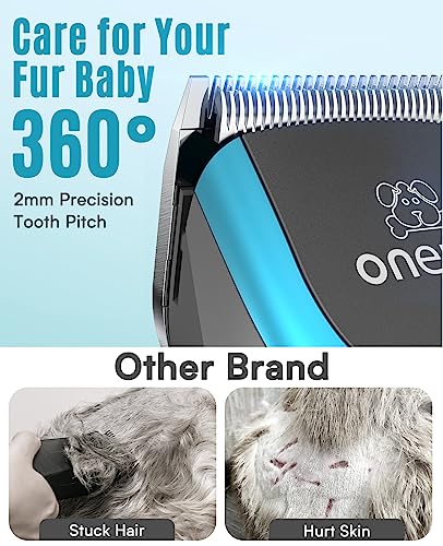 oneisall Professionelle Hundeschermaschine für dickes Haar, robuste Hundepflege-Schermaschine mit abnehmbarer Metallklinge, kabelloser Haustierrasierer für Cockapoo-Pudel