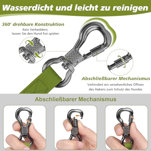 X XBEN Wasserfest Schleppleine für Hunde,3M 5M 10M 15M 20M 30M Gummierte Schleppleine mit Abschließbarer Karabine,Hundeleine Laufleine für Kleine Mittlere Große Hunde,Robuste Trainingsleine