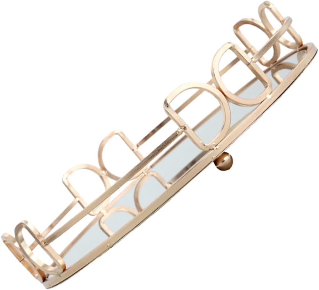 Gold Mirror Tray Centerpiece Tray Decorative Plate Elegant Cosmetics Storage Luxury Home Decor