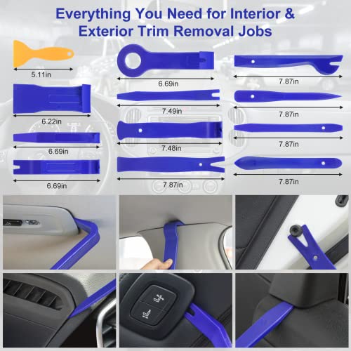 Hochferr 250 Pcs Trim Removal Tool Kit Automotive Tools Auto Removal Set For Car Panel Dashboard Radio Puller Tool Plastic Pry Tools Clip Pliers/Fastener Pry Tool With Storage Bag (Blue) #TOP1