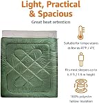 Amazon Basics 5°C Cool Weather Two-Person Sleeping Bag, 221 x 150 Centimeters, Olive Green