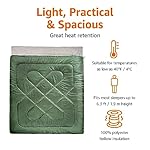 Amazon Basics 40°F Cool Weather Two-Person Sleeping Bag, 87 x 59 Inches, Olive Green - Image 3