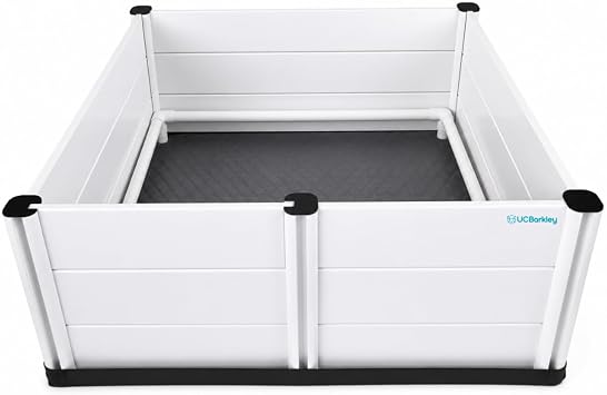Whelping Box for Dogs & Puppies Premium 48" Modular Design with Easy-Open Door, Pig Rails, Oxford Floor Liner & Washable Pee Pad Indoor/Outdoor, Easy-Clean & Durable