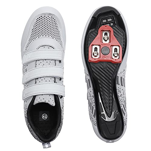 Image of Unisex Road Bike Cycling Shoes Compatible with Peloton Shimano SPD Bike Riding Shoes for Men Women, 3 Straps, Pre-Installed Delta Cleats for Indoor Outdoor Cycling Biking
