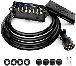 Nilight Heavy Duty 7 Way Inline Trailer Plug with 7 Gang Junction Box