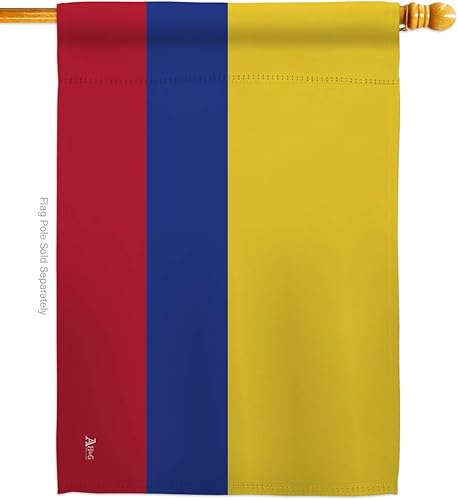 Americana H140055 - Bandera para casa con diseño de bandera de Colombia "Flags the World Nationality Impressions Decorative Vertical House", 28.0 x Americana H140055 - Bandera para casa con diseño de bandera de Colombia "Flags the World Nationality Impressions Decorative Vertical House", 28.0 x