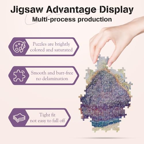 MISITU Mini Jigsaw Puzzle 1000 Pieces for Adults Painting "Grainstacks in Bright Sunlight" by Monet - Image 4