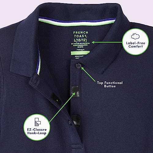 French Toast Girls' One Size Adaptive Short Sleeve Polo Dress with Hidden Hook and Loop Placket Closure4