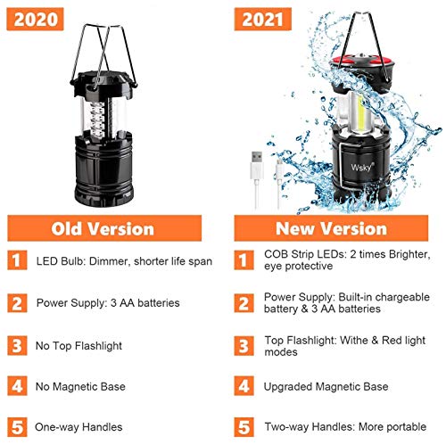 image for Wsky Rechargeable Camping Lantern - Best Camp Light Caming Lamp- High 