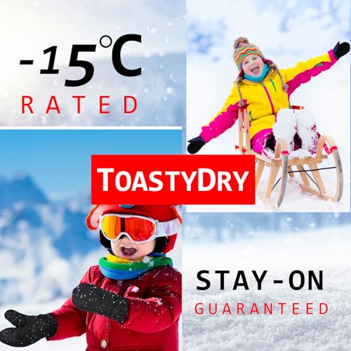 Image of Geyoga 4 Pairs Kids Mittens Waterproof Ski Gloves Boys Girl Warm Snow Winter Mittens for Kids Toddler Outdoor Activities