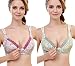 CAKYE Women's Wirefree Maternity Nursing Bra Floral Sleep Breastfeeding Bra (36C, Green + Purple (2 Pcs))