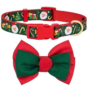 azuza Christmas Dog Collar Santa Print...