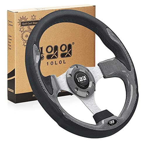 10L0L Golf Cart Steering Wheel For Ezgo Txt/Rxv/Valor, Club Car Ds/Precedent/Onward/Tempo And Yamaha Golf Carts, Carbon Fibre #TOP8