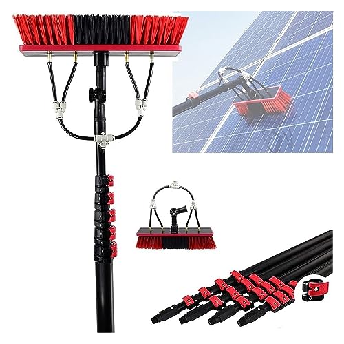 Kit de perche alimentée en eau avec brosse multi-surfaces pour vitrages