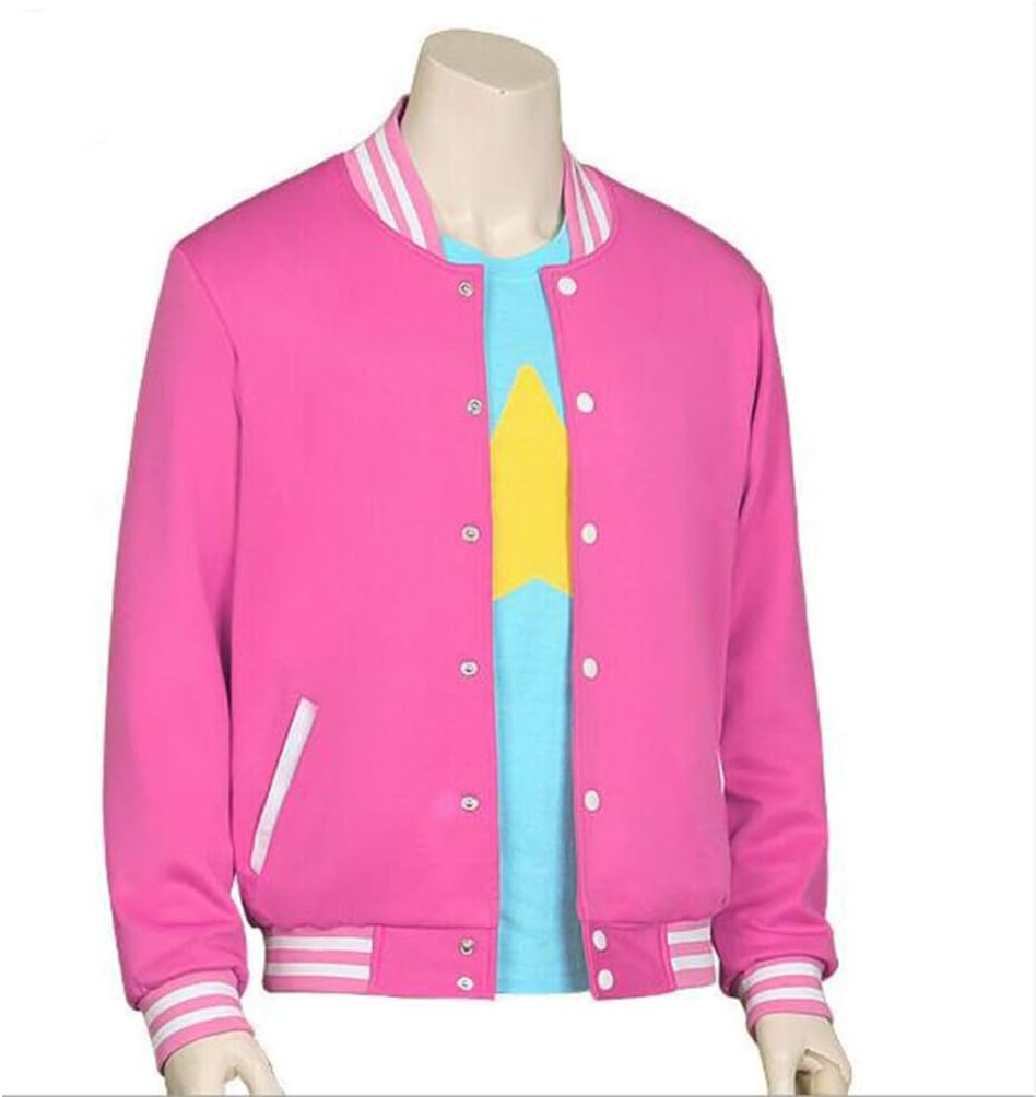 Unisex Varsity Jacket， Steven Universe Pink Cosplay Costume, Anime jacket sweater Baseball jacket， 18-24 years old (Color : Coat, Size : XXL)