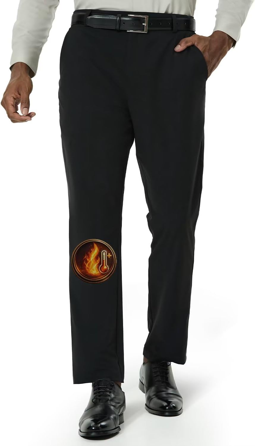 Mens Classic Fit Golf Pants Stretch Dress Pants 30''/32''/34'' Lightweight Casual Suit Pants with Pockets