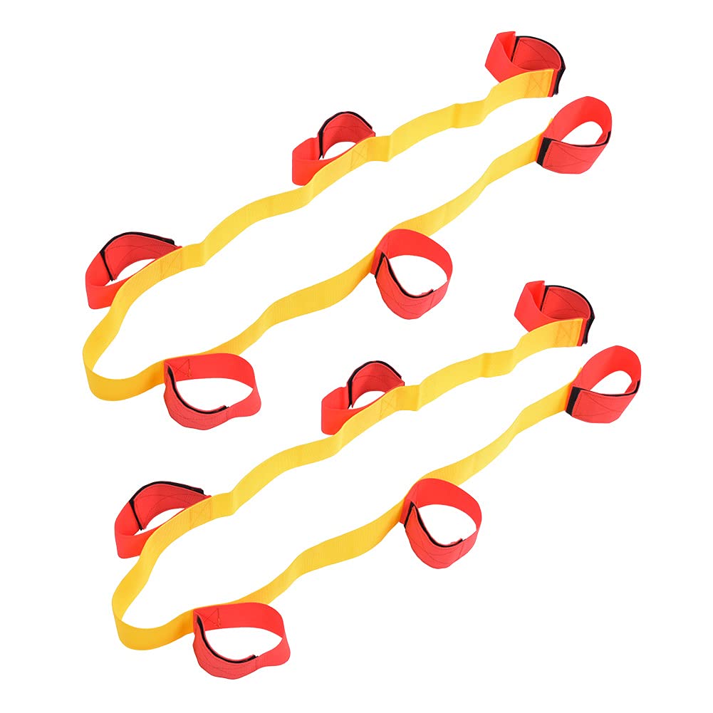 BORDSTRACT Bandes de Course à 3/4/6/8 Pattes, 1 Paire de Bandes de Marche coopératives, pour l'entraînement au Travail d'équipe, Les Jeux de société, la compétition, Les Enfants(6 Legged)