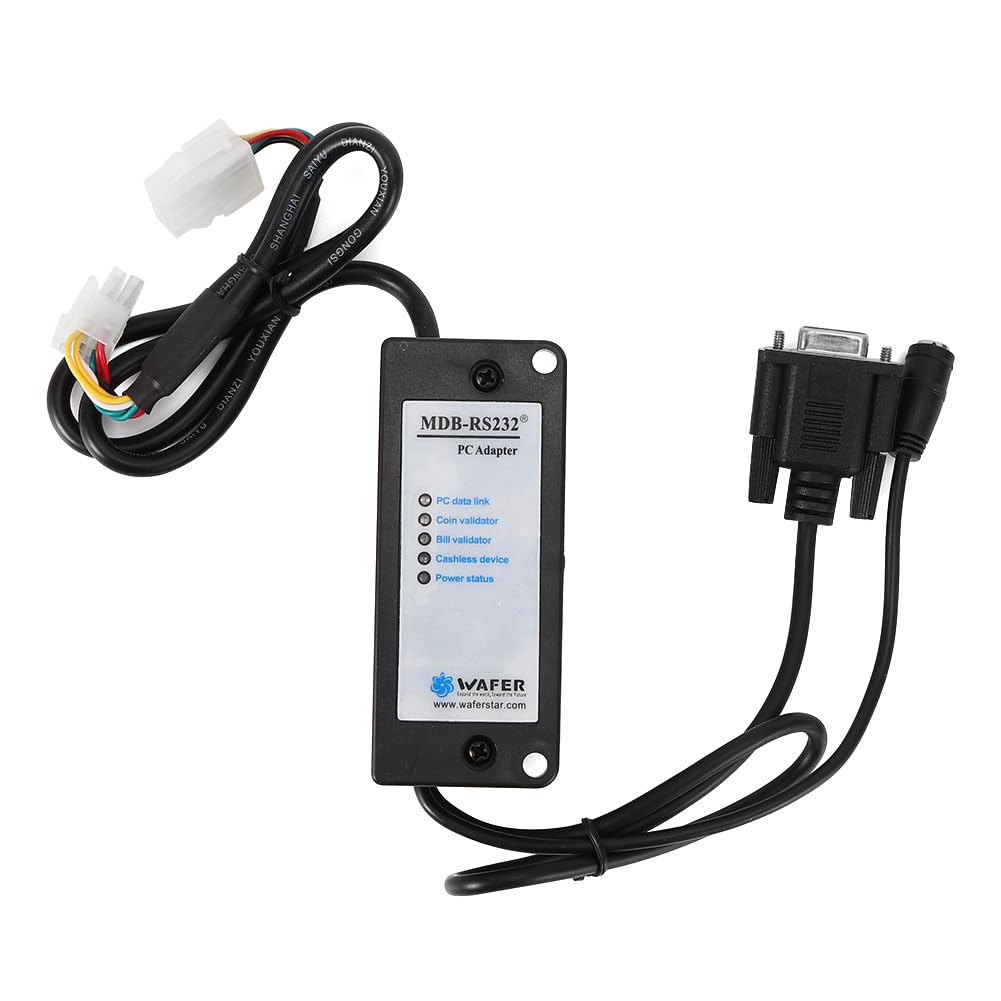 MDB-zu-RS232-Konverter, ABS-Kunststoff MDB-Zahlungsgerät zu PC-Konverter RS232-Adapter Bill Acceptor Computer Serial Port Transfer Box Zum Anschließen von MDB-Münzempfängern