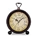 Vintage Retro Living Room Decorative Non-ticking, Sweep Second Hand, Quartz, Analog Large Numerals Bedside Table Desk Alarm Clock, Battery Operated (Hotel Celebres)