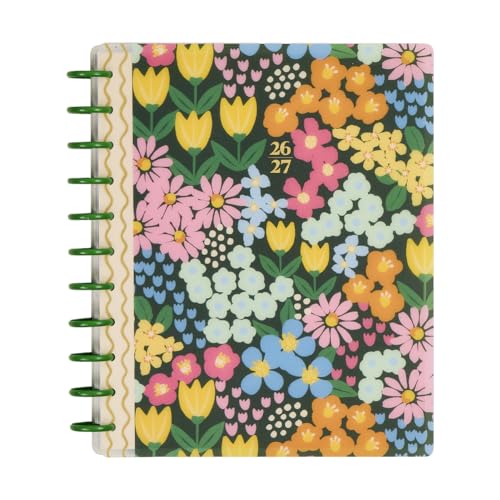 Happy Planner Disc-Bound 12-Month July 2026June 2027 Planner with 3 Extra Months Big Size 8.5 x 11 Teacher Layout Ditzy Garden