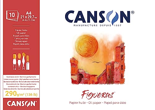 Papel para tinta china: Guía de compra Canson Figueras, Papel óleo, Grano imitación lino, 290gsm, Bloc...