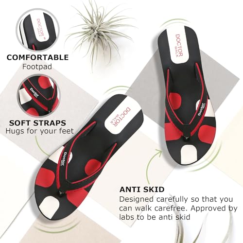 Image of Doctor Walk Comfort Flip Flops, Green and White, Anti-Skid Sole with Soft Straps Slipper for Women's