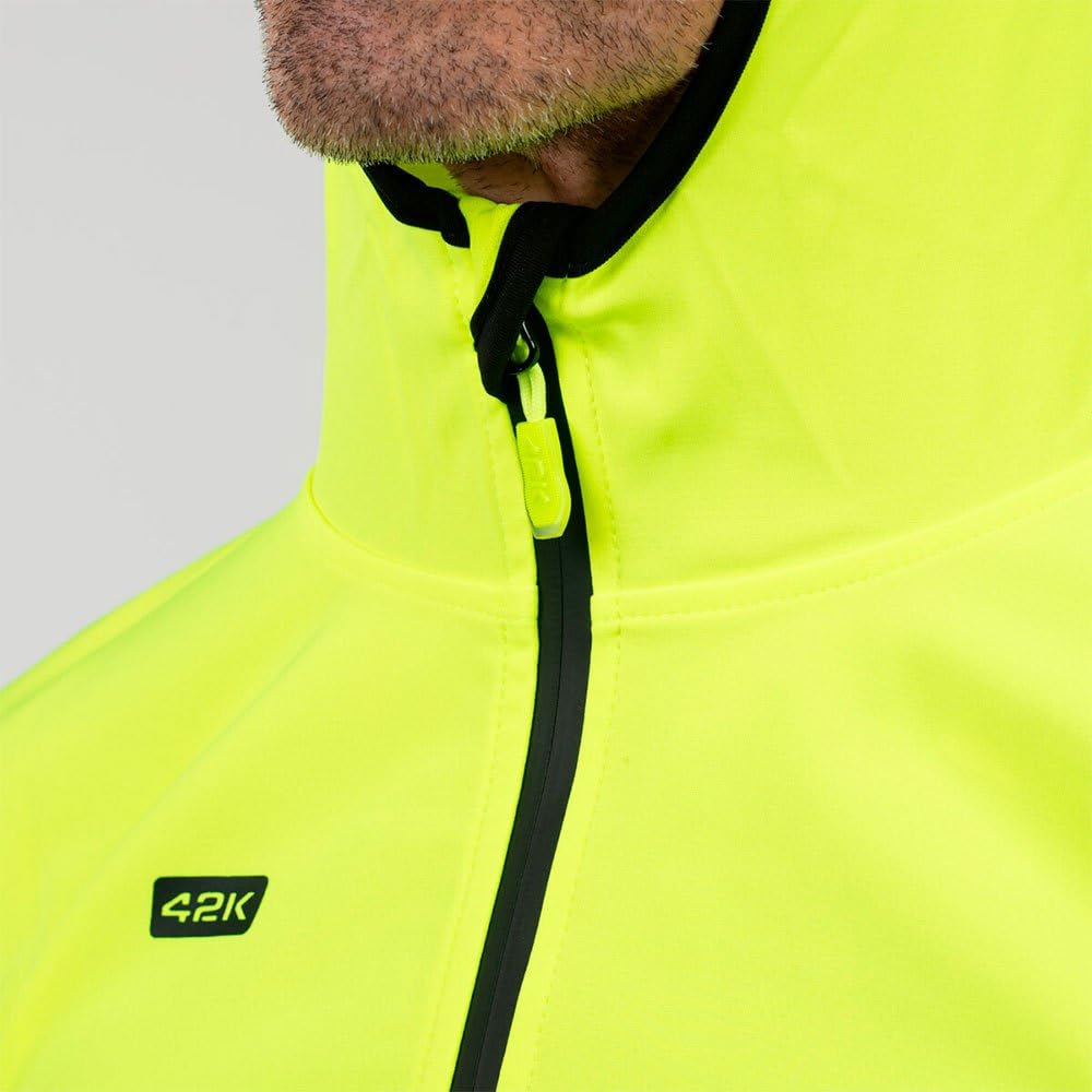 42K RUNNING - Chaqueta técnica 42k SOFTSHELL Amarillo Fluor-Negro