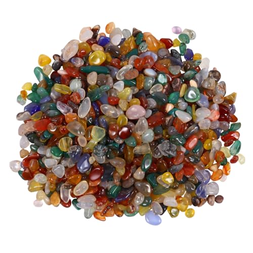 Milisten 1 パック 瑪瑙砂利 水族館の砂利 ムーンストーン 庭 屋外 水槽の装飾 水族館の土 転ぶ 水族館の岩が大きい 黄色 造園 戦車 鉢植え 魚 Colorful 水晶瑪瑙石