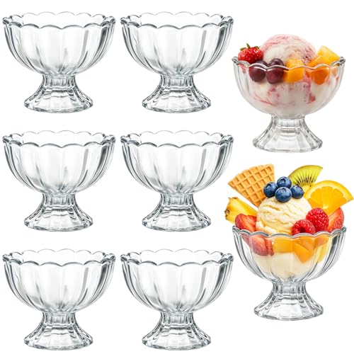 Ysglory 6 Sets Glass Ice Cream Bowl 5oz Glass...
