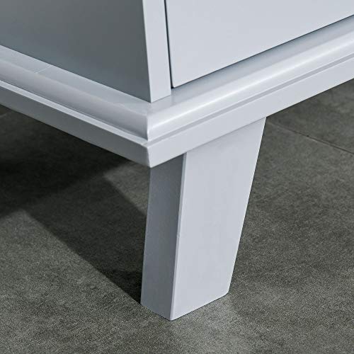 Homcom Sideboard Buffet Cabinet, Kitchen Storage Cabinet, Accent Cabinet With Double Fretwork Doors And Metal Handles For Living Room, Gray #TOP7