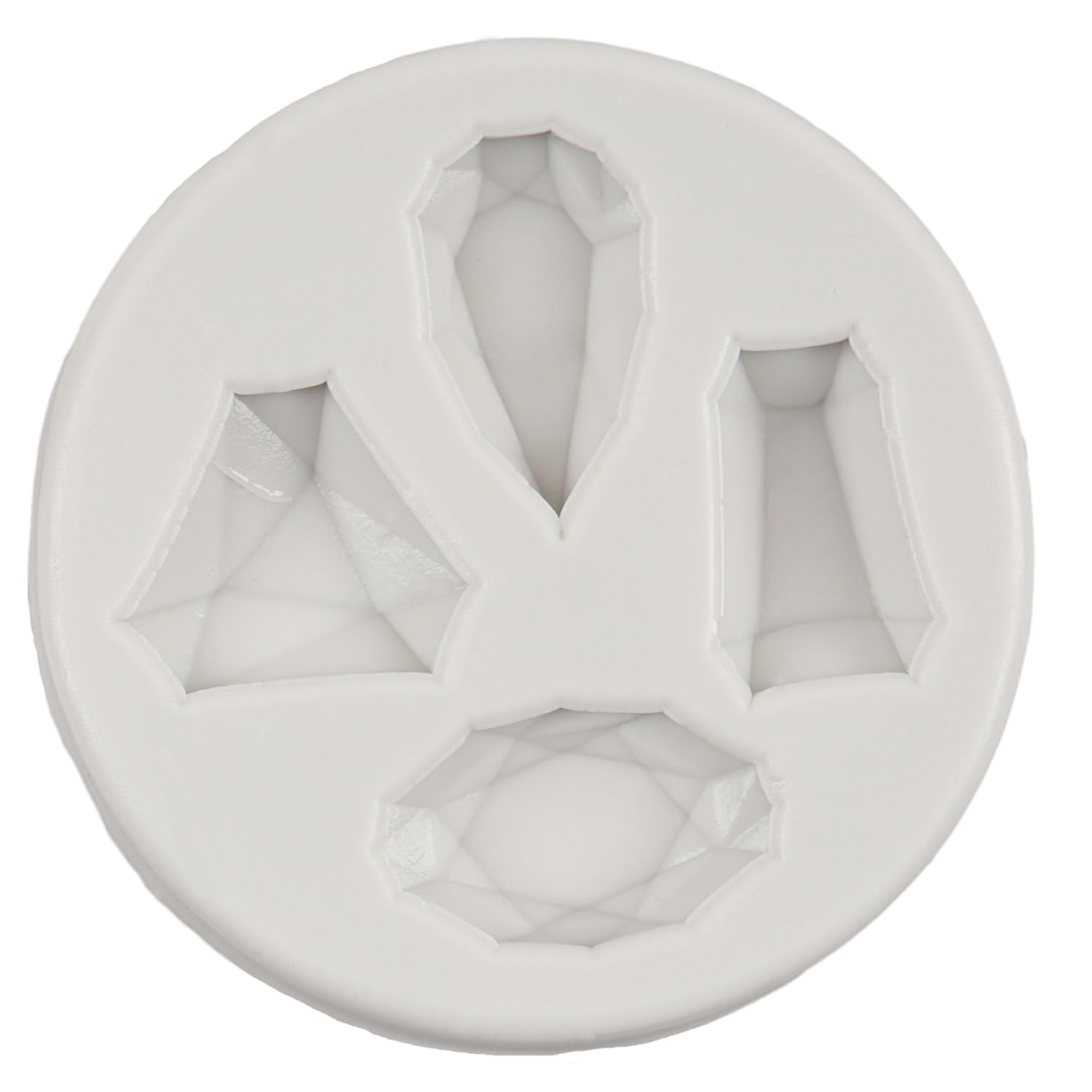 Gems - Juego de 4 moldes de silicona para fondant con forma de diamante para decoración de pasteles, cupcakes, chocolate, caramelos, arcilla polimérica, pasta de goma