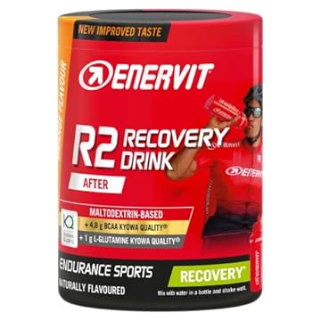 Enervit, R2 Recovery Drink, Gusto Arancia, Per Favorire il Recupero Dopo Allenamenti Intensi, Formula innovativa, con Tiamina e Vitamina B6, Barattolo da 400 Grammi