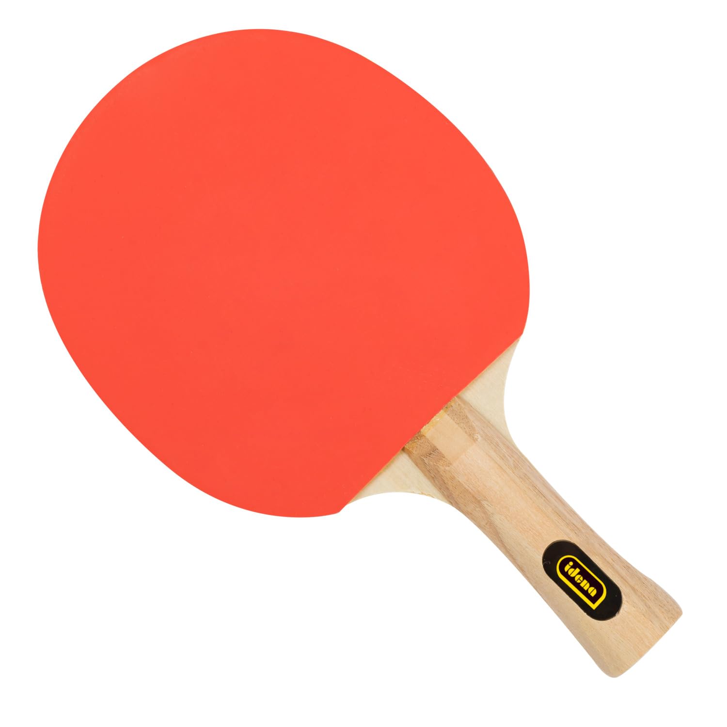 Idena 40202 - Pala de Tenis de Mesa de Entrenamiento, con Mango de Madera y Revestimiento de Goma en Rojo y Negro, Pala para Principiantes, Clubes y Tiempo Libre