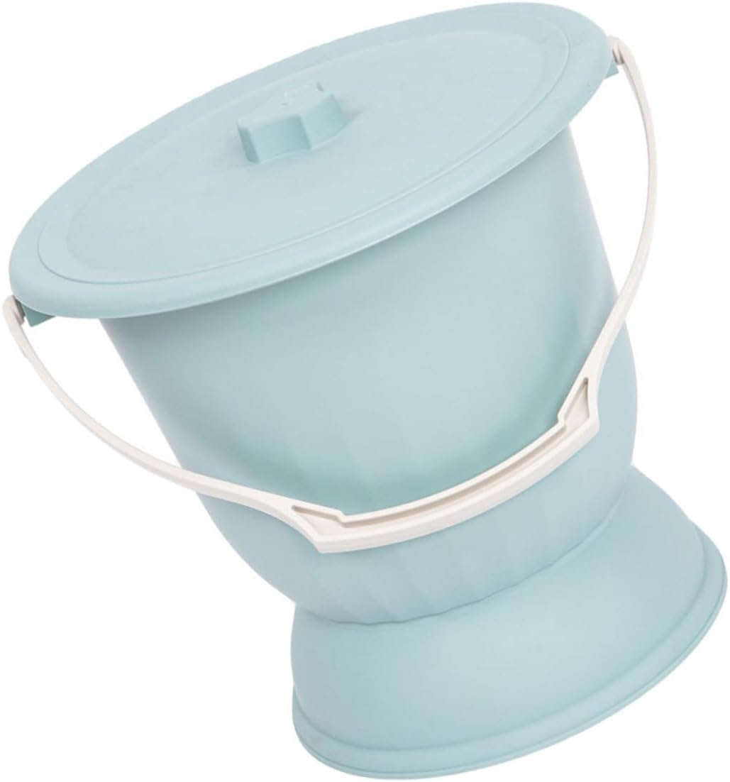 Portable Chamber Pot Lid Odor-Proof Urinal for Adults and Boys and Girls 1 Piece High-Quality Plastic Urinal for Bedroom Use Camping and Travel