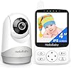 HelloBaby No WiFi Baby Monitor with Voice-Activated Night Vision,4″ IPS Camera and Audio, 2-Way Talk and PTZ, 26H Battery and 1000ft Range, Portable for Nursery and Travel