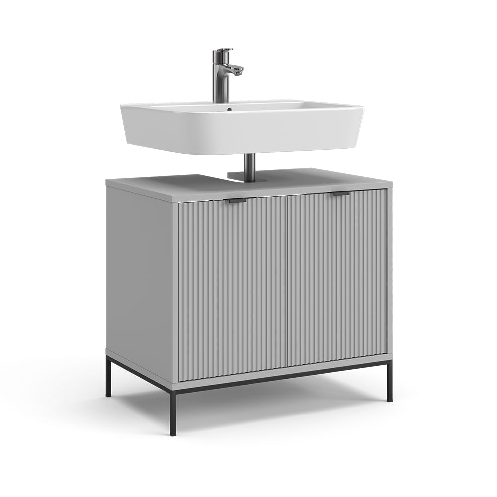 Vicco Szafka pod umywalkę "Eliza", Szary, 70 x 63 cm | z drzwiami, pour le rangement des accessoires de salle de bain et des articles de toilette