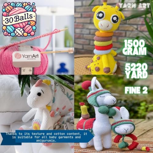 Image of 30 Balls YarnArt Soft Cotton Acrylic Blend Yarn Amigurumi Crochet Knitting