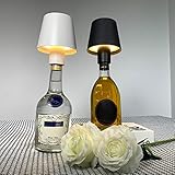 lampada con bottiglia gin Lampada da tavolo dimmerabile a sfioramento - La lampada a bottiglia di vino è controllata a sfioramento e dimmerabile, con luce bianca calda LED3000K incorporata, è possibile regolare facilmente e continuamente la luminosità della lampada da tavolo toccando delicatamente l'interruttore a sfioramento sulla parte superiore